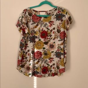 LOFT floral blouse size L